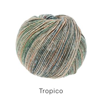 TROPICO - 013 - Orange/ecru/petrol/khaki/jade/sartgrøn